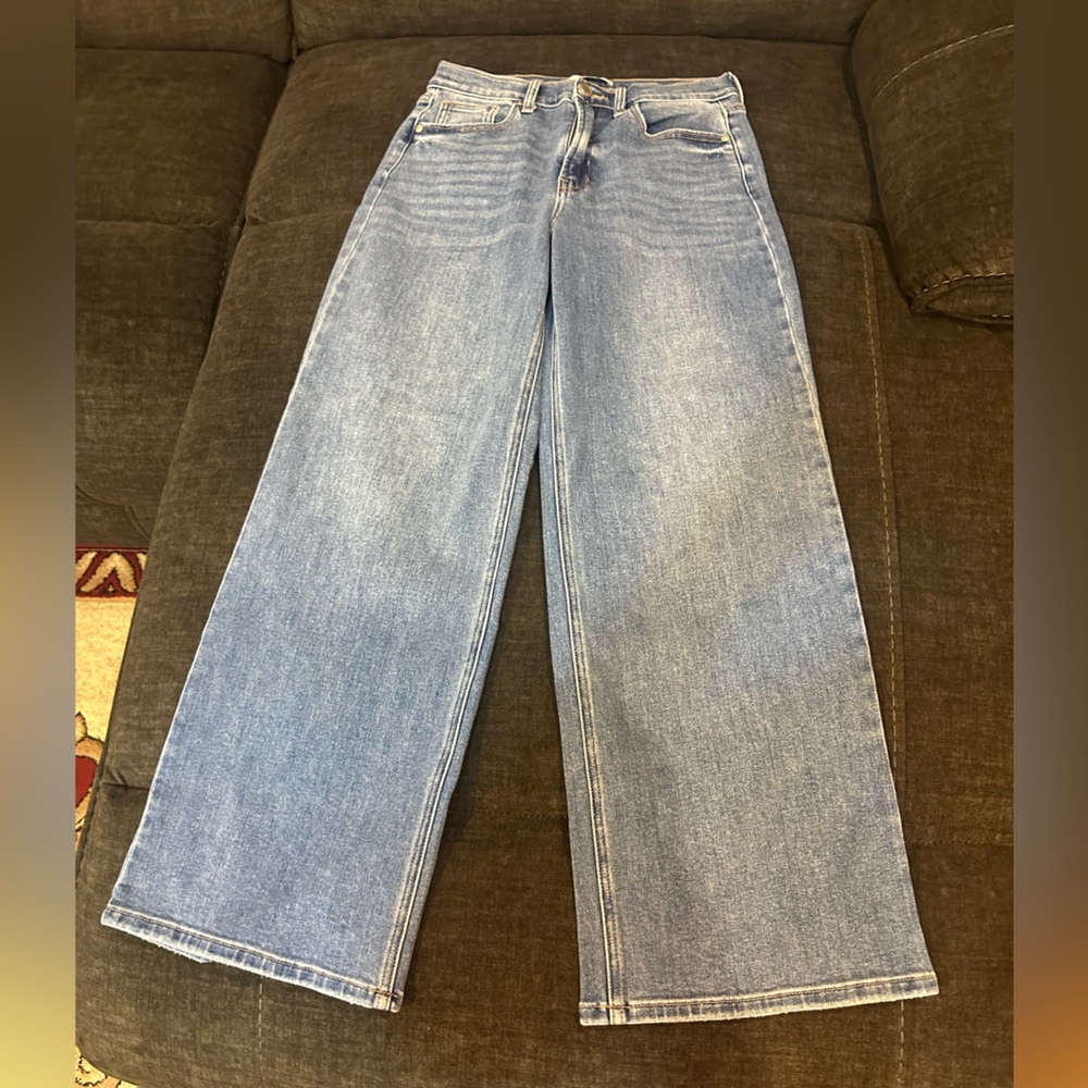 JBD Wide Legs Stretchy Classic Blue Women's Jeans in excellent condition Size 28 - Picture 3 of 15